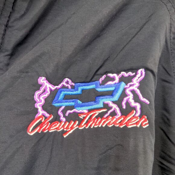 Holloway Men's Chevrolet Windbreaker Jacket Medium Black Polyester Vintage - Picture 5 of 14